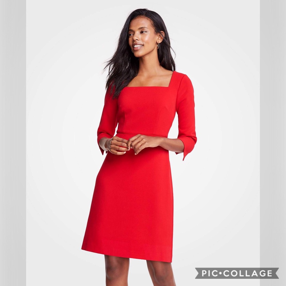 NWT ANN TAYLOR Jubilee Red Doubleweave Square